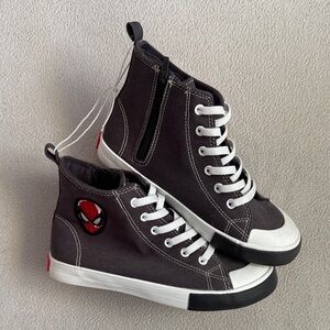 Disney Marvel Spider-Man Gray High-Top Sneakers, Boys Size 2